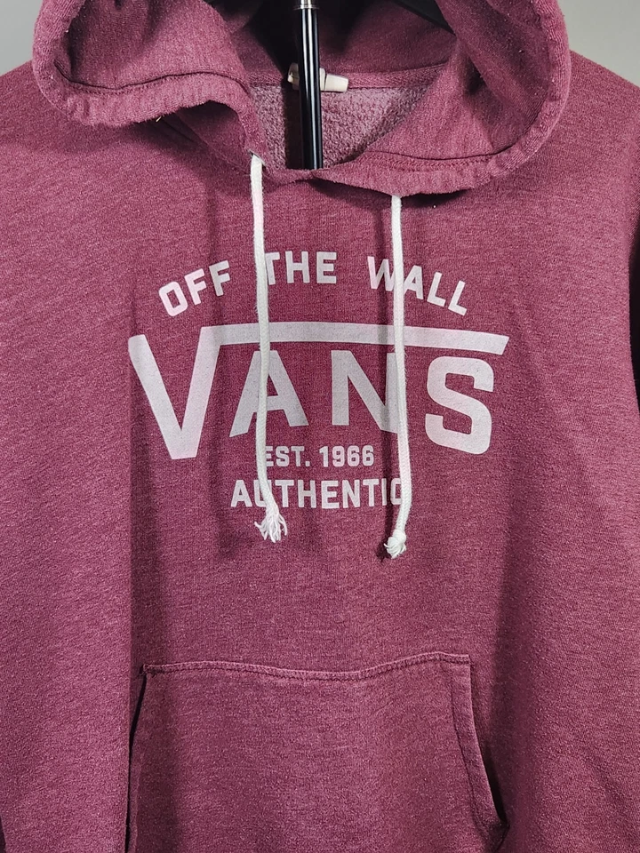 Vans Boys XL Sudadera Pullover con Capucha Granate Logo Canguro Bolsa Foto 2 de 4