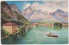 Postcard Lake Garda Italy Riva del Garda Waterfront Art Print Vintage