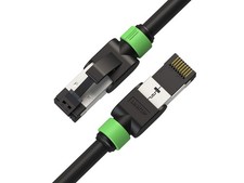 1 PCS Cat7 Ethernet Cable 7 FT 10G Double Shielded RJ45 S/FTP 26AWG Black
