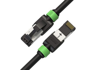 1 PCS Cat7 Ethernet Cable 7 FT 10G Double Shielded RJ45 S/FTP 26AWG Black