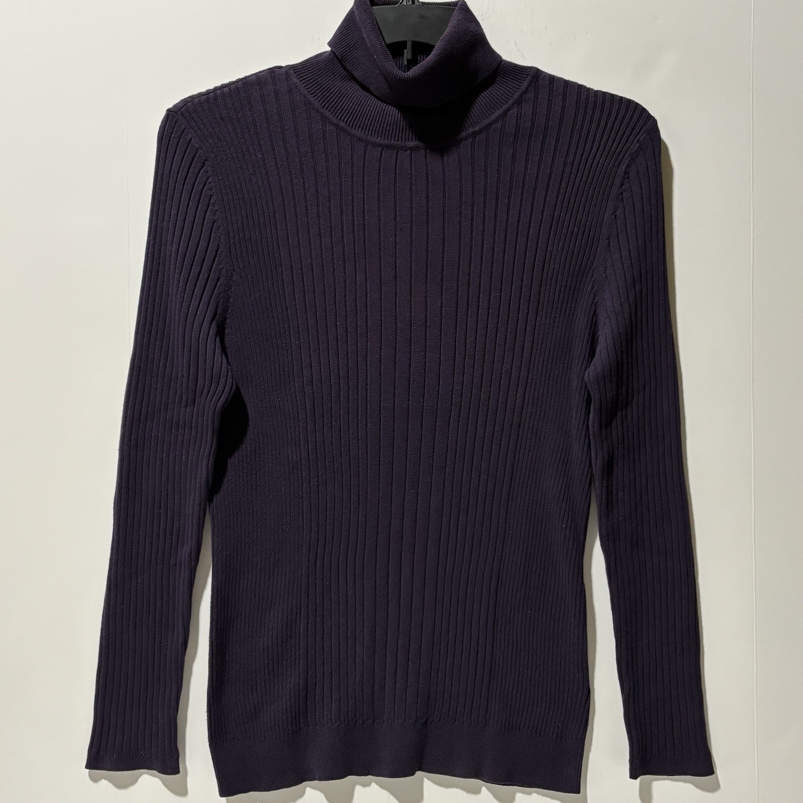 CROFT & BARROW Top Women Sz XL Purple Turtleneck Sleek Ribbed Office Casual L/S