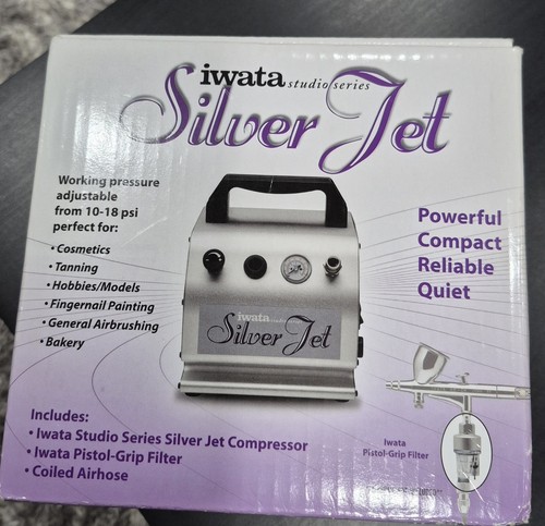 LIKE NEW IWATA SILVER JET 110-120V AIRBRUSH COMPRESSOR
