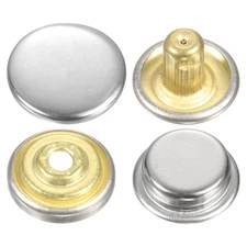 30Set Press-Stud Cap Button 12.5mm Metal Snap Fastener for Canvas, Silver
