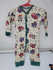 Vintage Disney Baby Mickey Mouse Footed Pajamas One Piece Cotton