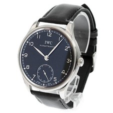 IWC PORTUGIESER IW545407 44mm SS Black Dial Hand-Wind Small Seconds #C366