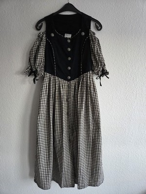 MEICO Landhaus Look Trachtenkleid Gr. 42 schwarz beige kariert Vintag