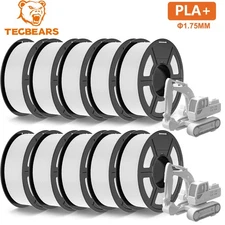 TECBEARS 10KG PLA+ Filament 3D Printer Bundle 1.75mm PLA Plus Filament White
