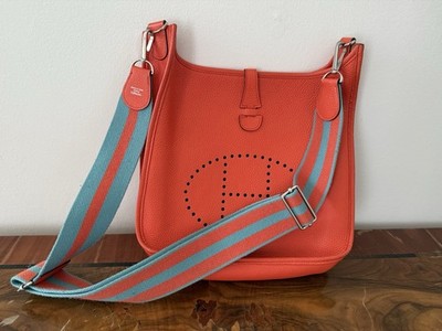 HERMÈS Paris Evelyne III PM Clemence leather Orange Very Good Condition