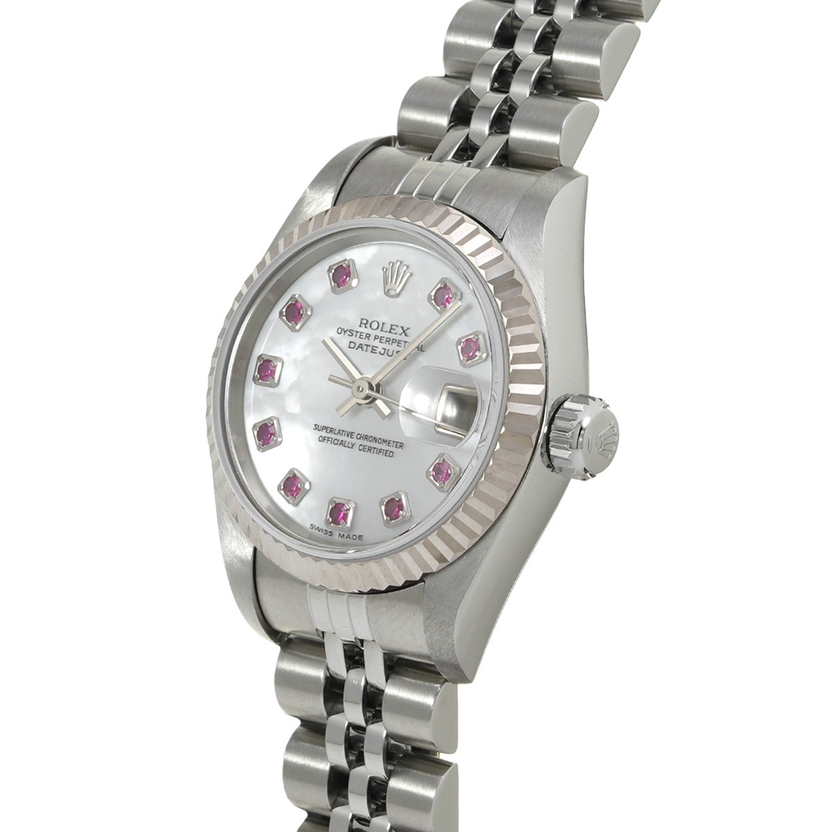 ROLEX Datejust 26 79174NGR White shell/Ruby WATCH 724709 image 2