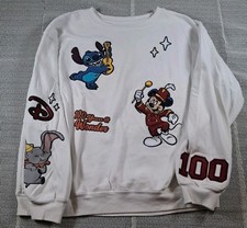 Disney 100 Years Of Wonder Hoodie Sweatshirt Mickey, Stitch, Dumbo Size XXL 19 