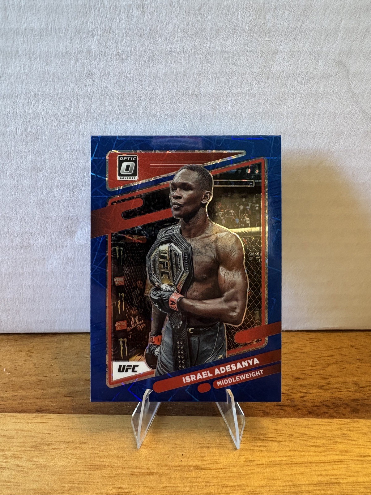 Israel Adesanya #6 Blue Velocity Prizm - 2022 Panini Donruss Optic UFC