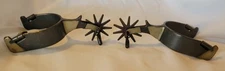 Pair Of Vintage 10 Point Spur  Iron Inlay Korea Western Cowboy Texas Jingle Bobs