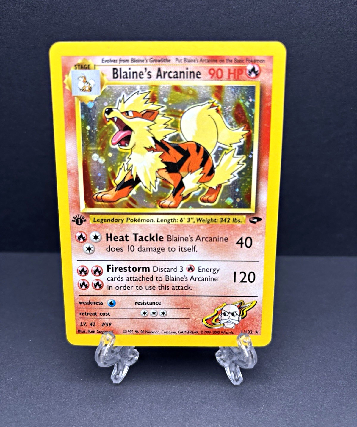 The Pokémon Company Blaine's Arcanine 1/132 Gym Challenge 1st Ed Holo Rare ENG