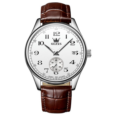 OLEVS Japan Movement Luxury Classics Man Gift Leather Quartz Wristwatch 3622