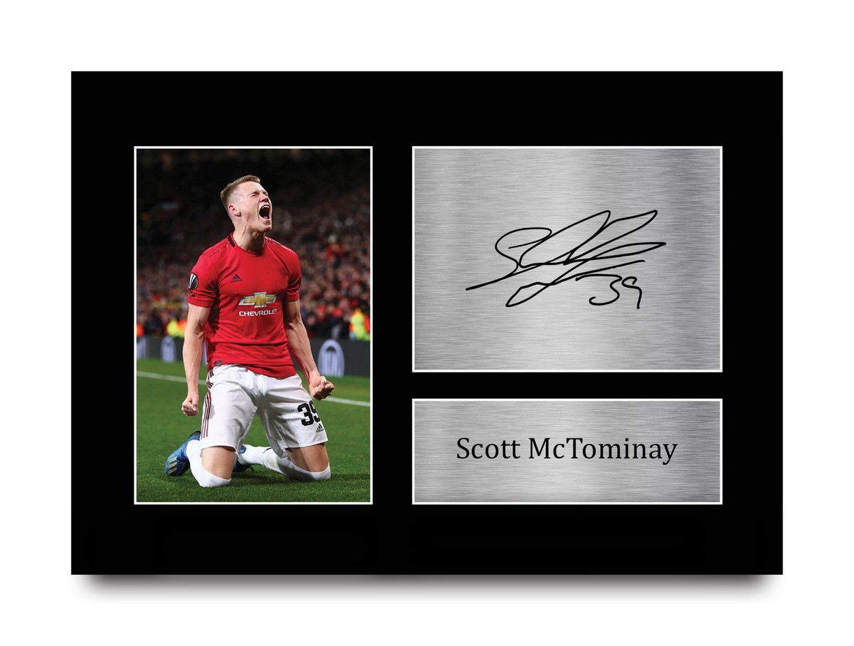 Scott McTominay Signed Man Utd Pre Printed Autograph Photo 
