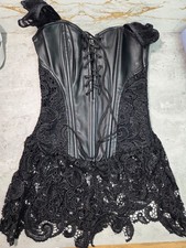 Black Lace Corset Top Women's Small Bustier Gothic Vampire Renaissance