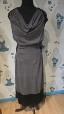 gorgeous grey black knitted cowl neck long jumper dress, Betty Jackson Black 14
