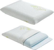 almohada bebe espuma memoria ajustable 13x18 funda lavable sin cierre verde