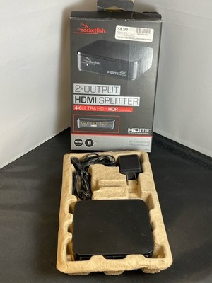 ROCKETFISH 2-OUTPUT HDMI SPLITTER-4K Ultra HD Hub Port - Black (MAD041936)
