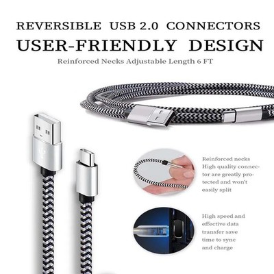 3 Pack USB Type C Cable Fast Charging Data Cord for Samsung Xiaomi Huawei Androi