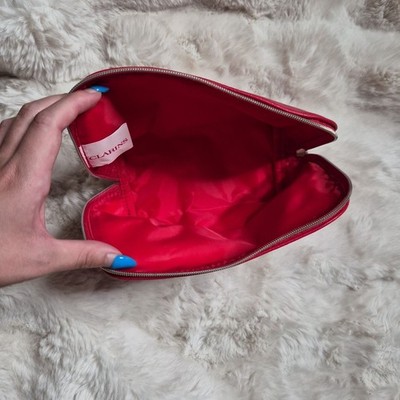 CLARINS CORPORATE PURSE ポーチ Clarins Red Makeup Bag Cosmetic Pouch Organize Travel Vacation