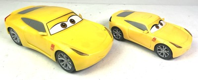 Lot Of 2 Disney Pixar Cars Talking Race Car With Lights Yellow Rusteze Mattel