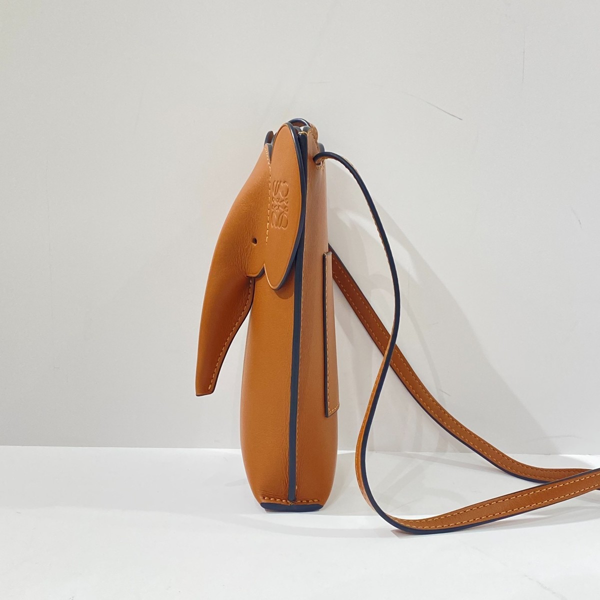 Loewe Elephant Pocket Brown Calfskin Leather Shoulder Crossbody