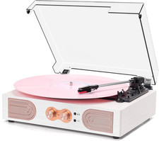 Vinyl Record Player with Built-In Speakers 3-Speed Vintage Record Player Support