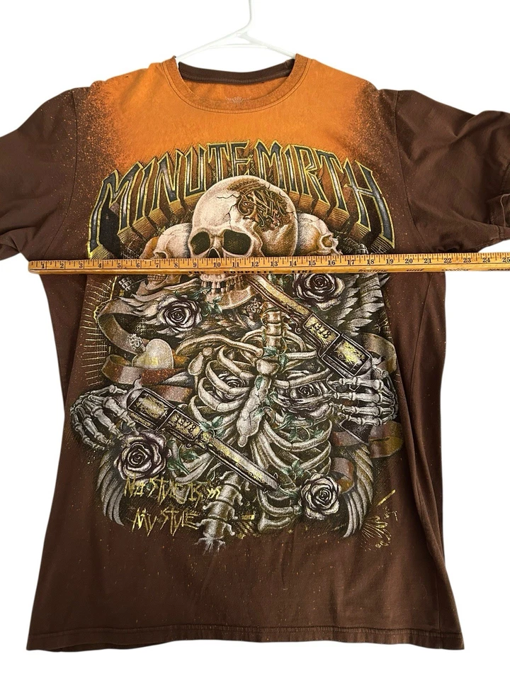 MINUTE MIRTH Skulls Roses 1978 Double Sided My Way Rock Biker Tee XL Thailand - Image 4 of 4