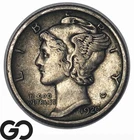 1920-D Mercury Dime, Scarcer Denver Date, Choice XF++
