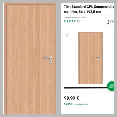 Exklusive Zimmer-/Innentür - Komplettpaket (Inkl. Zarge + Griff) - Durat 