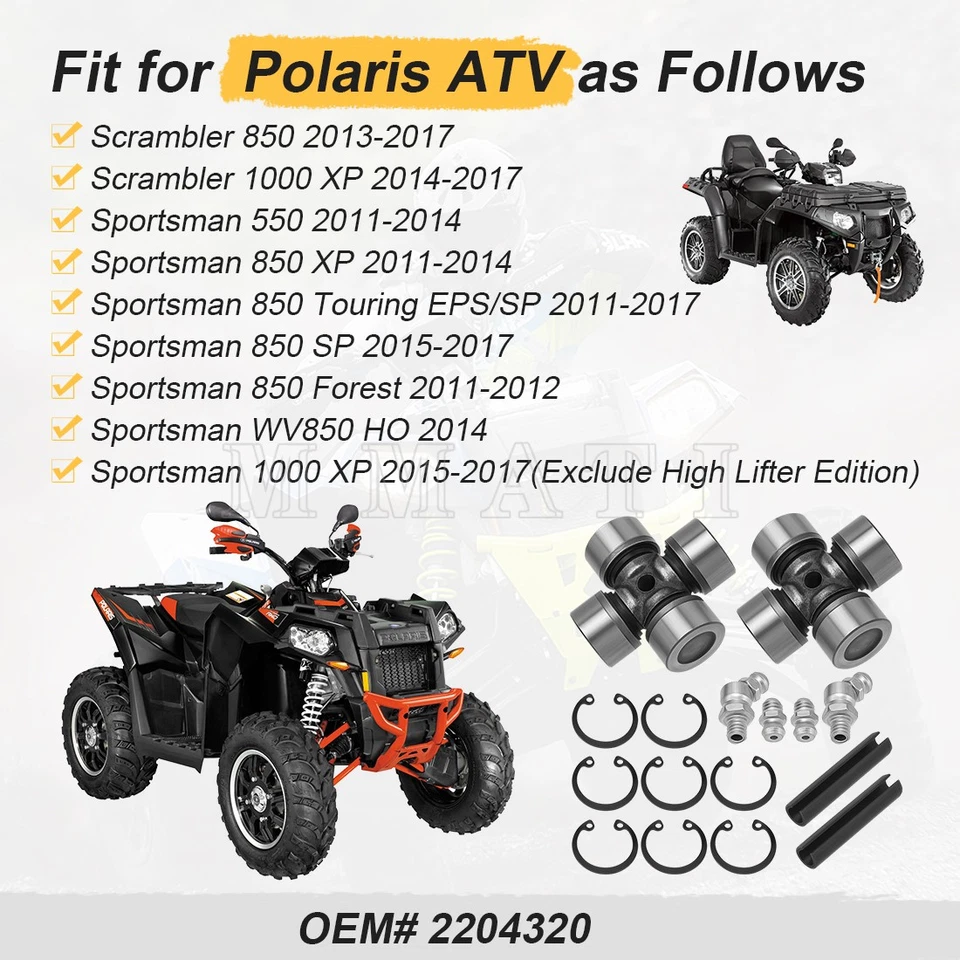 Eje de transmisión delantero junta en U para Polaris Sportsman X2 XP SP 850 Touring 2011-2017 Foto 2 de 4