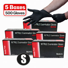 Small - 500 PCS Black Nitrile Powder Free Medical Exam Tattoos Piercing Gloves