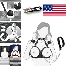 BDSM Bondage Breast Restraints Set for Couples with Adjustable Harness and Cuffs