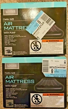 Living Solutions Twin Size Inflatable Air Mattress Bed With Electric Pump 2 Pack