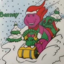 Vintage 3 CHRISTMAS 1993 The Lyons Group Barney & Baby Bop Bowls 6" Melamine