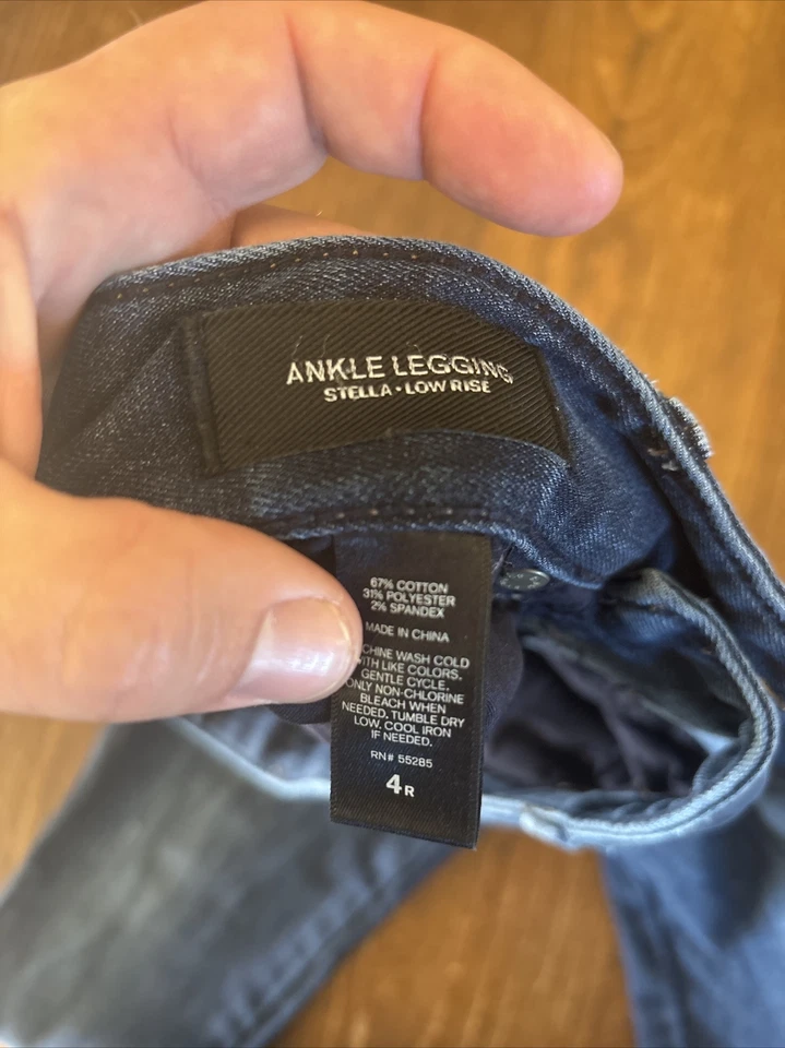 Pantalones de mezclilla EXPRESS para mujer 4r azules al tobillo Leggings Stella tiro bajo cremallera tobillo elástico Foto 4 de 4