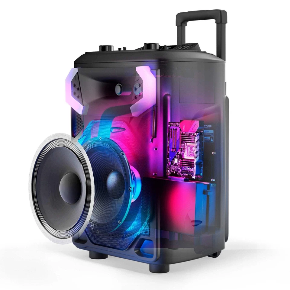 Dolphin BoxParty 3112 – 12” Bluetooth Party Speaker, X-BASS, WaveSync, LED Light - Image 3 of 4