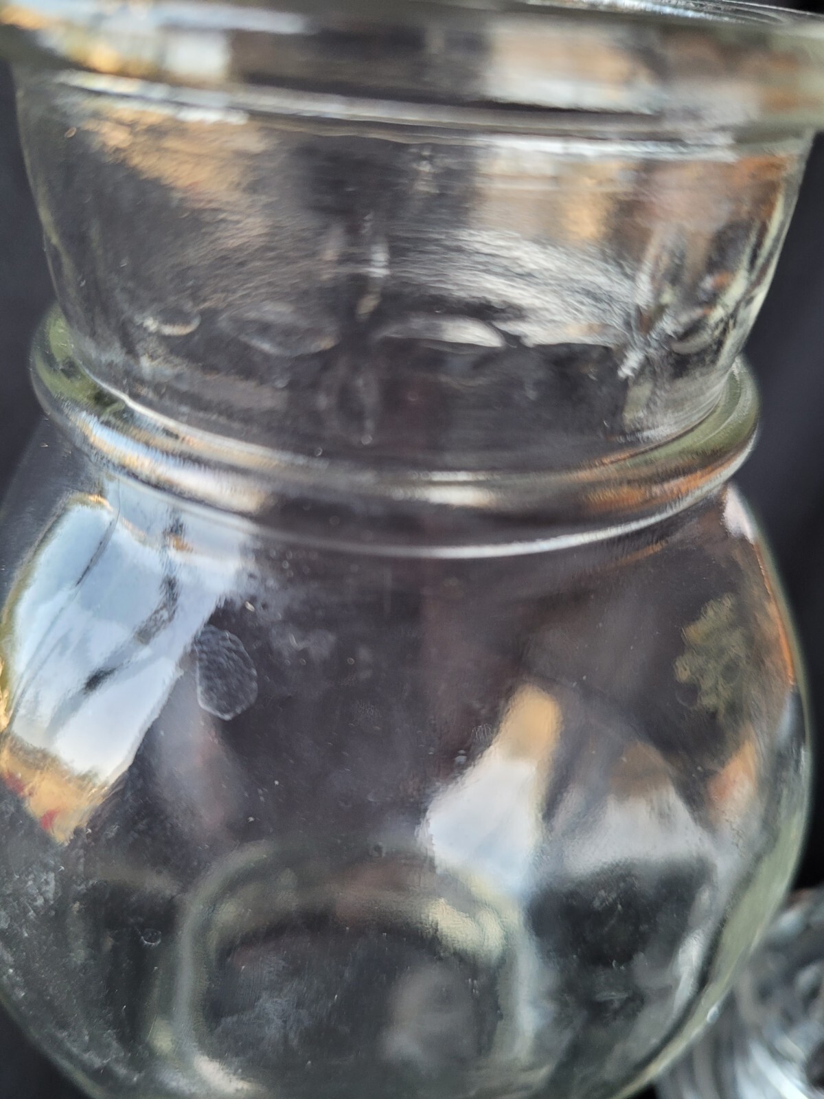 Vintage Glass Apothecary Jar Bottle w/ Cover/Lid Pointed Top