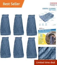 Heavy Duty Cotton Mop Head Replacement Pack of 6 for Commercial Industrial Use