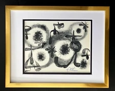 JOAN MIRO 1971 BEAUTIFUL SIGNED PRINT MATTED 11 X 14 + BUY IT NOW!! LIST $695