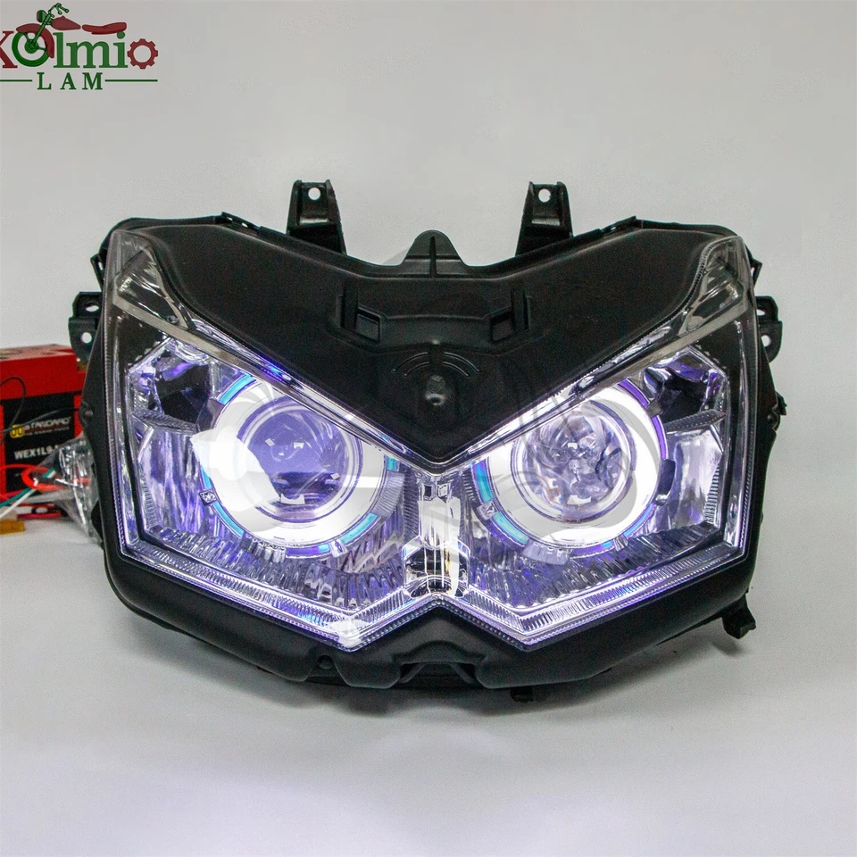 Fit for KAWASAKI Z1000 2010-2013 2011 HID Projector Demon Angel Eye Headlight Foto 2 de 4