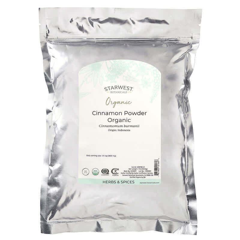 Starwest Botanicals, Organic Cinnamon Powder, 1 lb (453.6 g)
