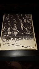 Styx Rare Original Concert Promoters Promo Poster Ad Framed!