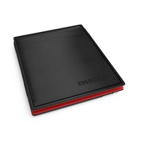 Magic Leather Wallet Rfid-blocking Black Calfskin Red Saffiano Patterned Leather Magic Leather Wallet Rfid-blocking Black Calfskin Red Saffiano Patterned Leather
