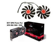 Pair Fans Cooling Fan For XFX RX 580 590 RX580 RX590 GPU Card FDC10U12S9-C