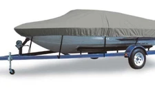 300 Denier Gray Mooring Boat Cover for Fish and Ski Boats O/B up to 18' x 92"
