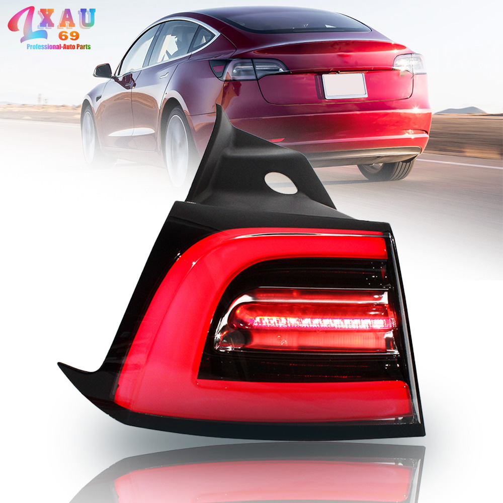 LED Tail Light Assembly For Tesla Model 3 2017-2023 (Outer Rear, Left Or Right, Red/Black, 3-Pin)