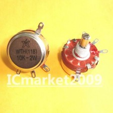 10 PCS WTH118-1A 2W 10K ohm Rotary Taper Potentiometer Round Shaft Linear