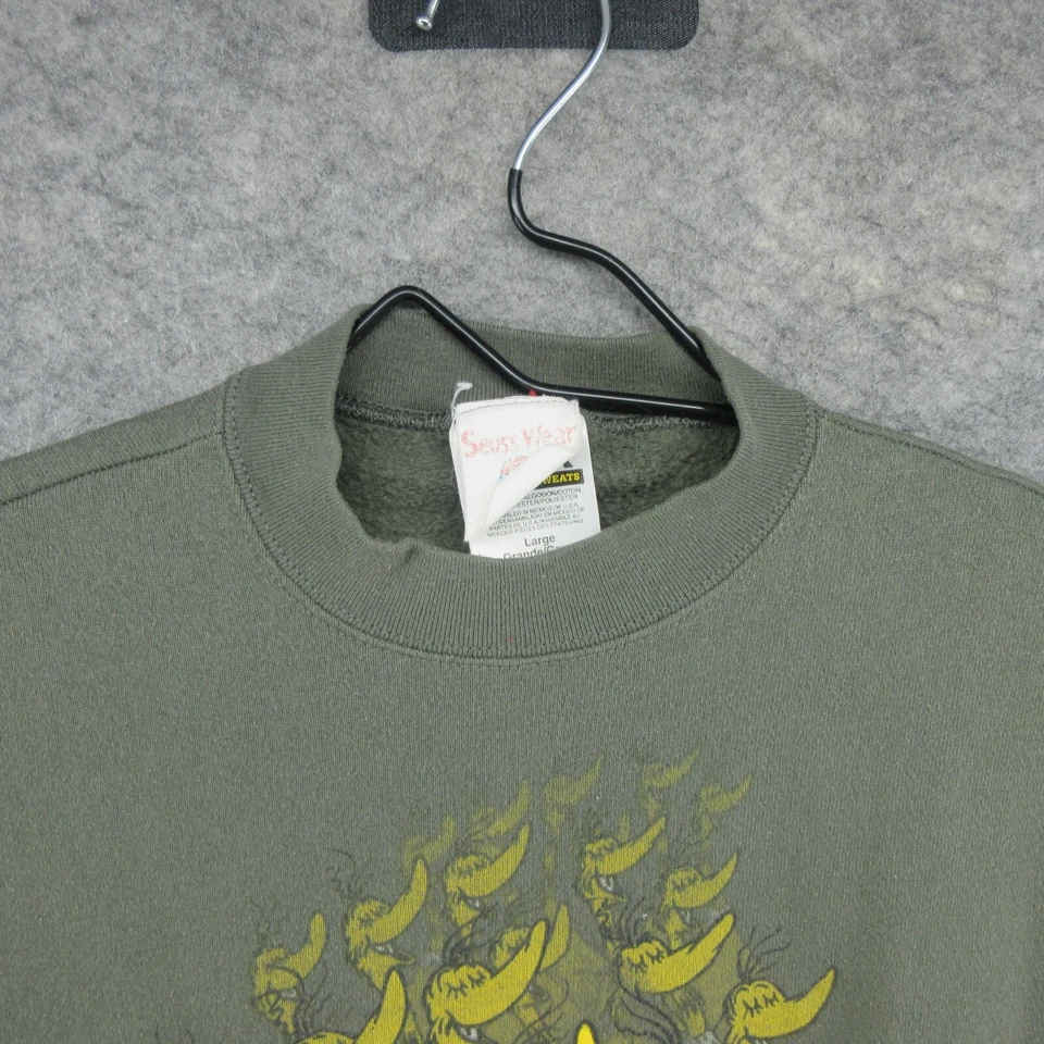 Sudadera De Colección Dr Seuss Para Hombre Grande Verde Atrévete a Ser Diferente 1999 Sneetches Años 90 Foto 2 de 4